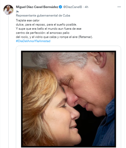 Tuit de Díaz-Canel por San Valentín.